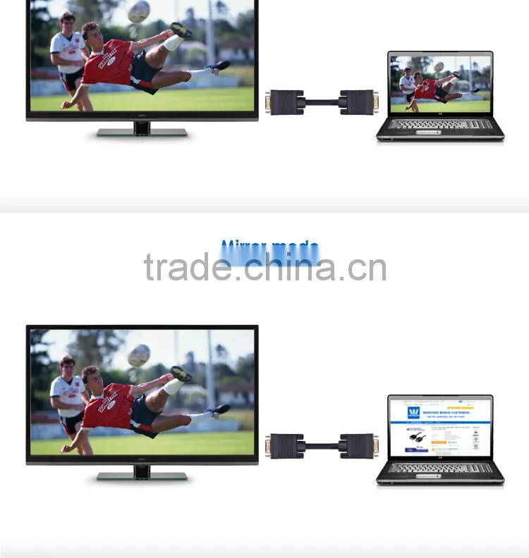 Gold Plated HD 15 M/M 3+4 VGA Monitor Cable with Ferrites 6 Feet, 100% Bare Copper