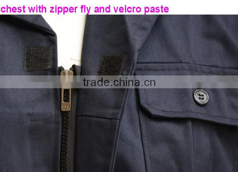 Polyester & 35% Cotton 220gsm Fabric Twill Industrial Fireproof Safety Uniforms Workwear for Mechanic Mens