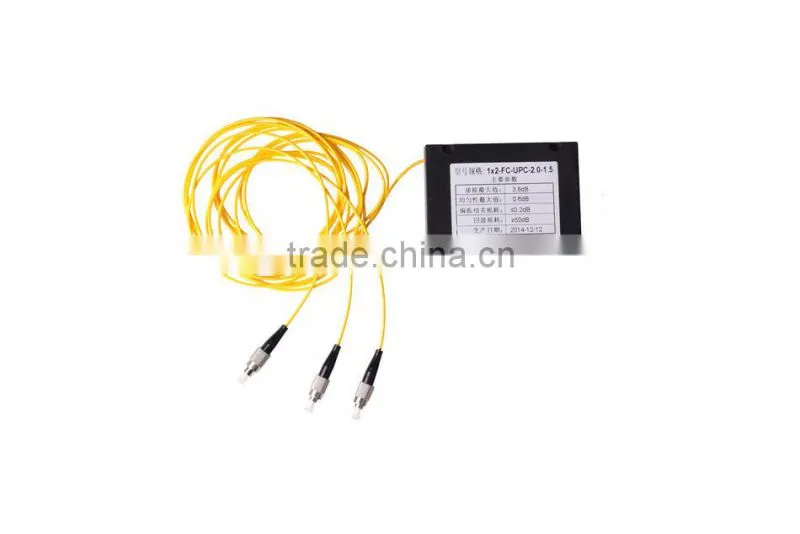 SC APC UPC connector FTTH 1x2 PLC Fiber Optic Splitter