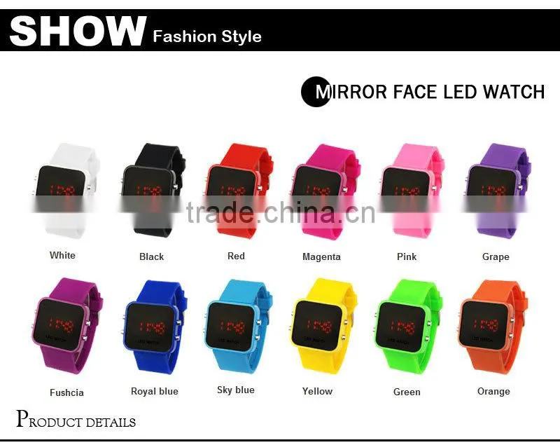 Men Lady Sport Digital Date Wrist Watch silicone sport mirror led watch hot