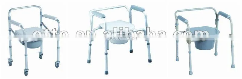Aluminum commode with wheels
