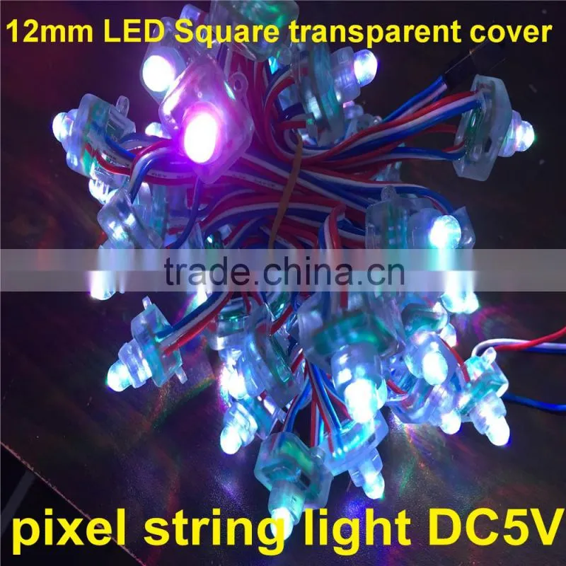 Transparent cover 12mm WS2811 light led pixel,waterproof IP68 12mm dot pixel led light string