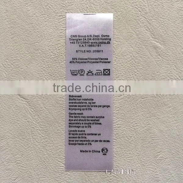 Double side offset printed nylon wash care label