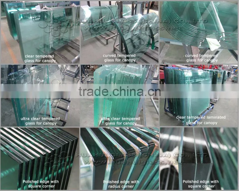 high quality laminated tempered canopy safe glass with CE ISO ANSI certificated
