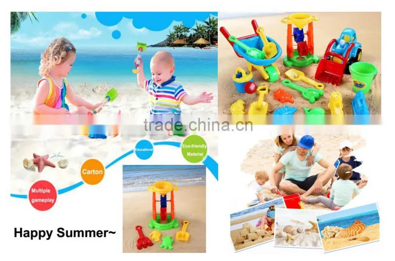 plastic summer toy beach bucket with accessory set