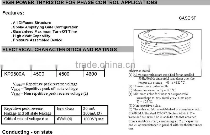 KP3800A 4500V thyristor