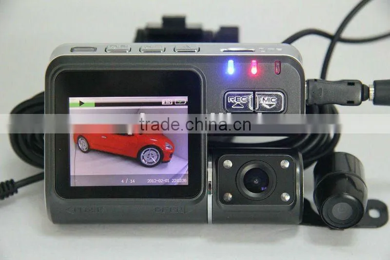 2.0inch TFT HD Separate camera car dvr with G sersor and built in battery