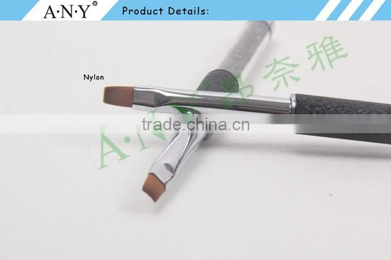 ANY New Arrival Mental Handle Pure Color Flat Hair Gel Nail Art Brush Hot Sale