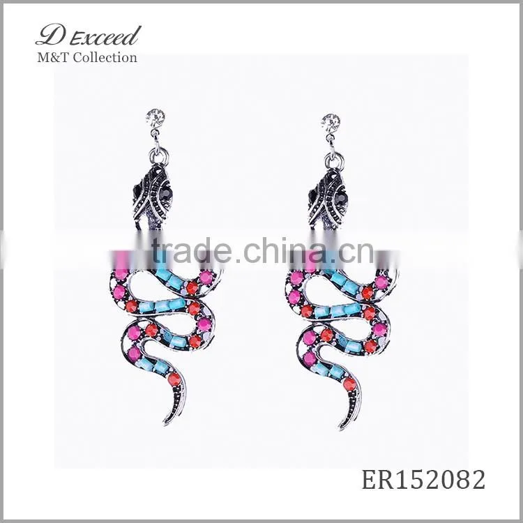 2016 Hot New Designs Vintage Jewellery Earrings Bohemian Style Snake Gold Plating Drop Earrings