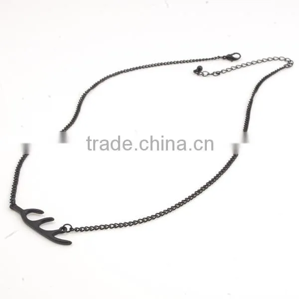 animal jewellery antler cheap chunky necklace, deer antler necklace