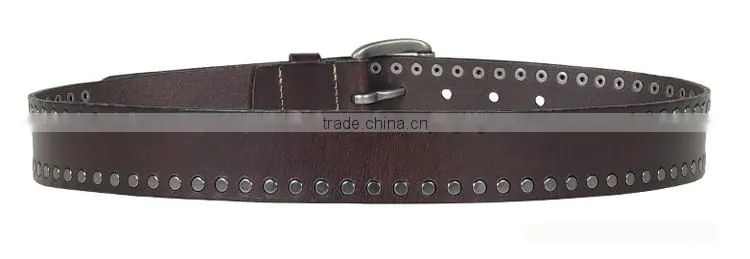Customized rivets cow leaher belt for men