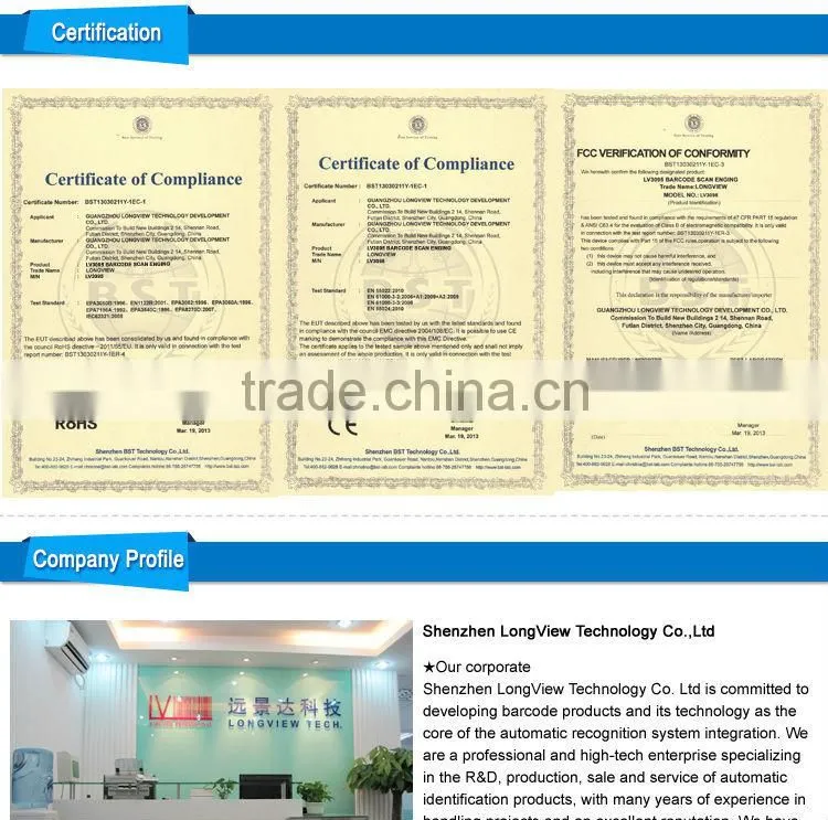3000mA Battery, Portable Cell Phone Specialized Bluetooth Barcode Scanner