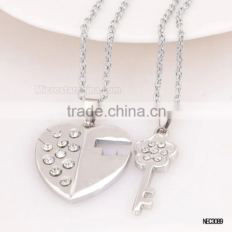 Sun And Moon Silver Plated Couple Necklace For Valentine's Gift