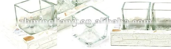 cube glass candle holder