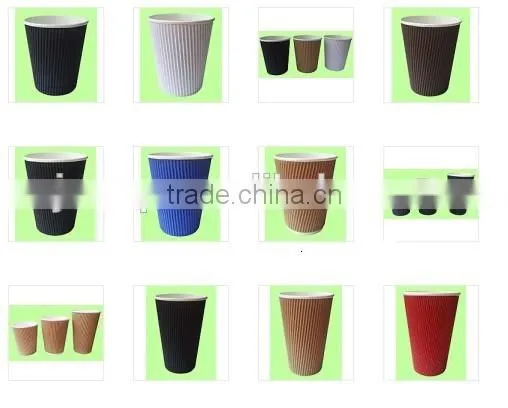 2014 new designed high quality printing ripple paper cups/ disposable triple coffee cup/ double wall hot drink cup