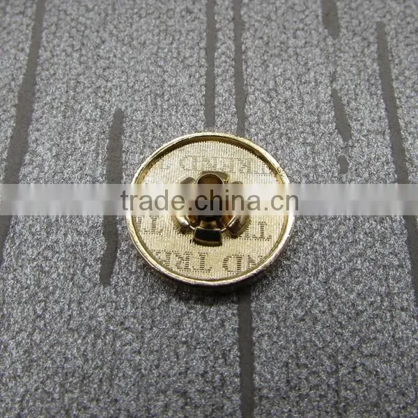 Special Design Logo At Back Gold Metal Jeans Button