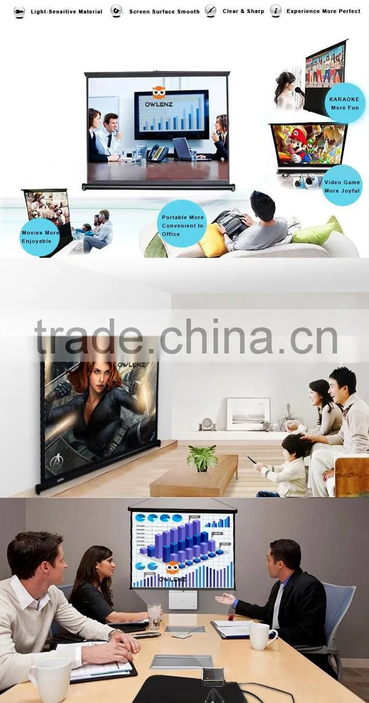 Factory supply desktop screen matt white foldable projection screen portable table screen