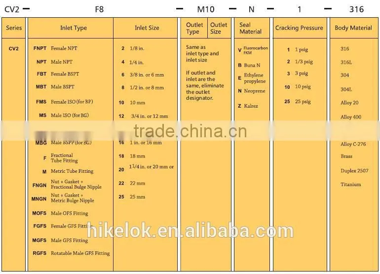 male thread check valve