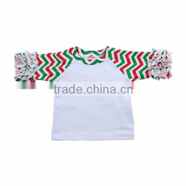 2016 Kaiyo wholesale Infant/toddler 100% Cotton clothing long sleeve print ruffle raglan baby t shirts,baby girls top design