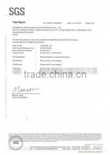 transparent polycarbonate covering