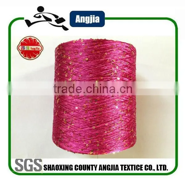 Sequins yarn,sequin blended hand kniting yarn