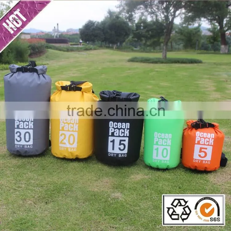 Ocean pack water proof PVC Tarpaulin Dry Bag with Shoulder Strap/ Camping Dry bag