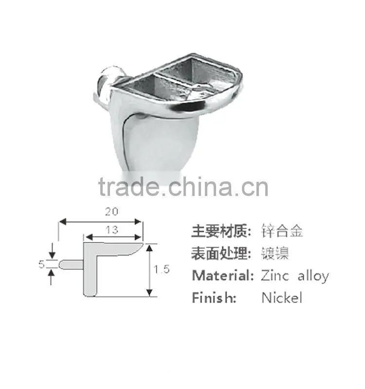 Zinc alloy with Nickel finished shelf support
