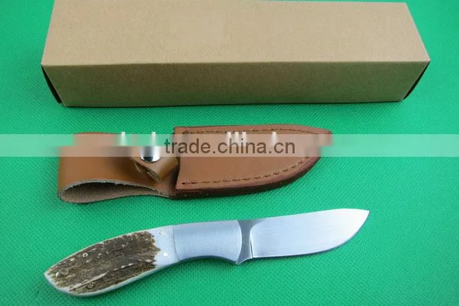 OEM small straight knife, antler handle hunting knife UD401777