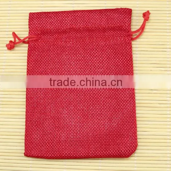 Promotional drawstring linen bag, jute drawstring pouch, bulk gift bags