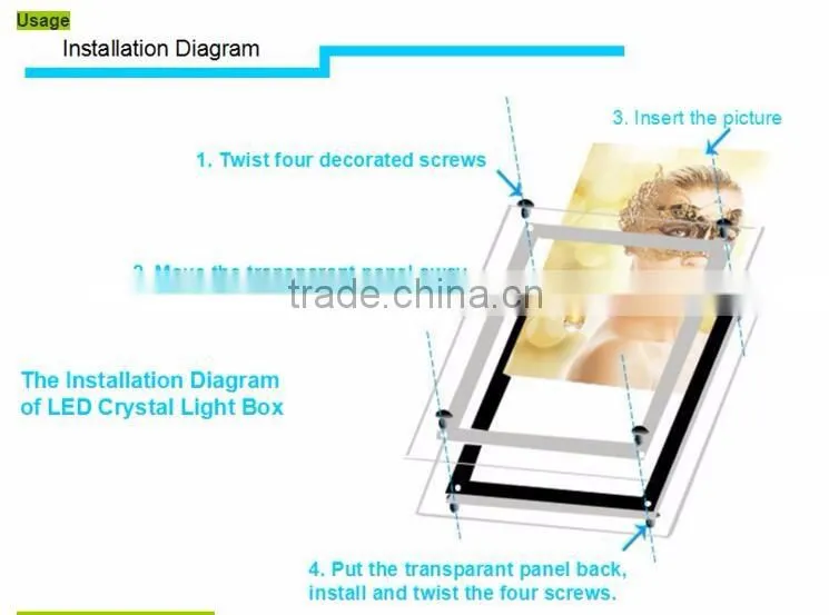 China Factory New Style Advertising LED Board Magnetic Light Display Boxes