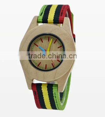wood leather man watch