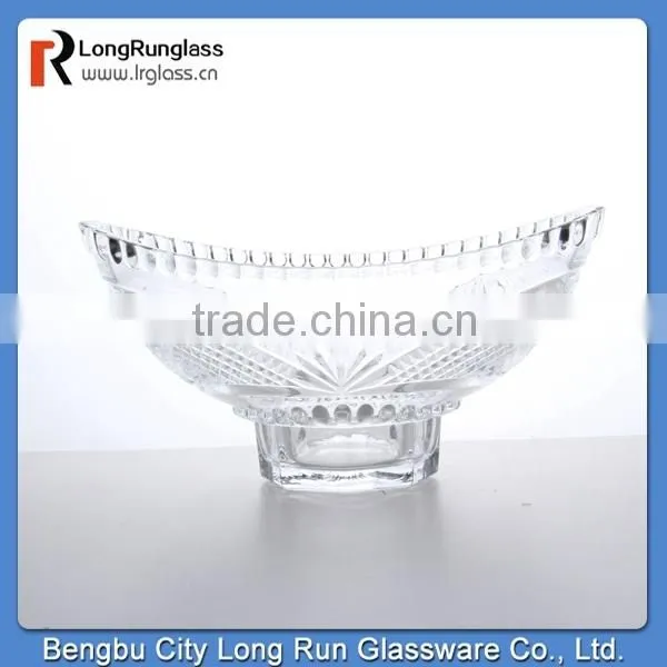 LongRun eco-friendly 30oz beautiful shape patterned glass fruit plate