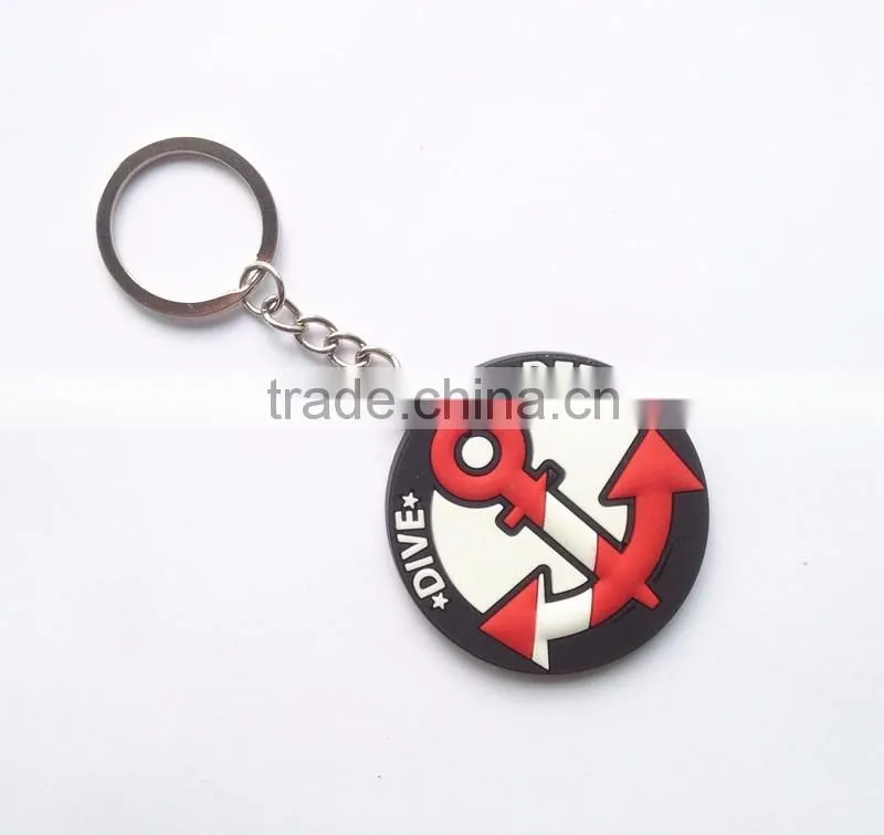 Silicone Loop Key Chain Colorful PVC custom Shaped Rubber Keychain