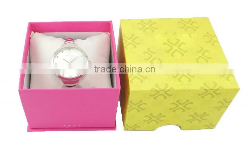 Fashion ladies watch gift box colorful boxes pillow inside good package box design