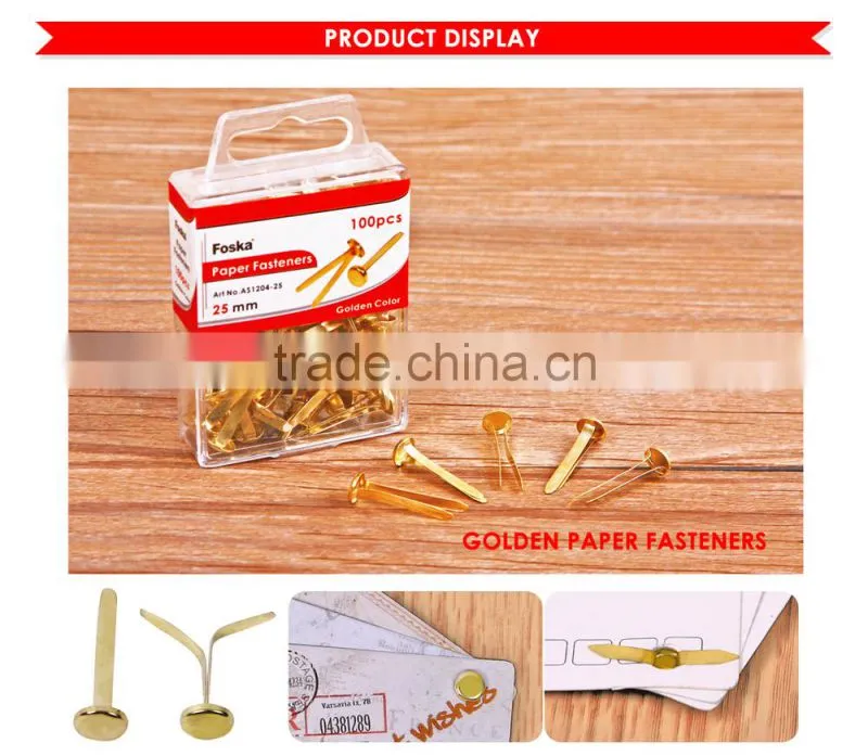 Different Size Golden Paper Fasteners