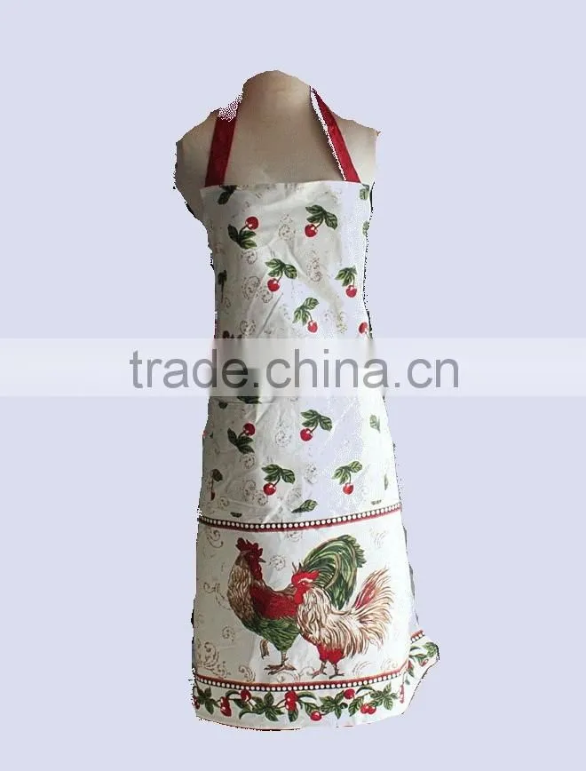 apron with adjustable tie rooster design glove single pot holder set