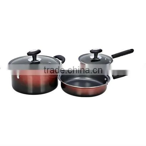 Non-stick cookware set/3pcs carbon steel cookware set Language Option French