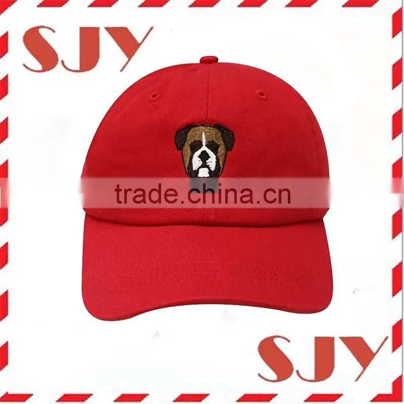 Red Cotton Twill Cheap custom logo baseball hat no minimun