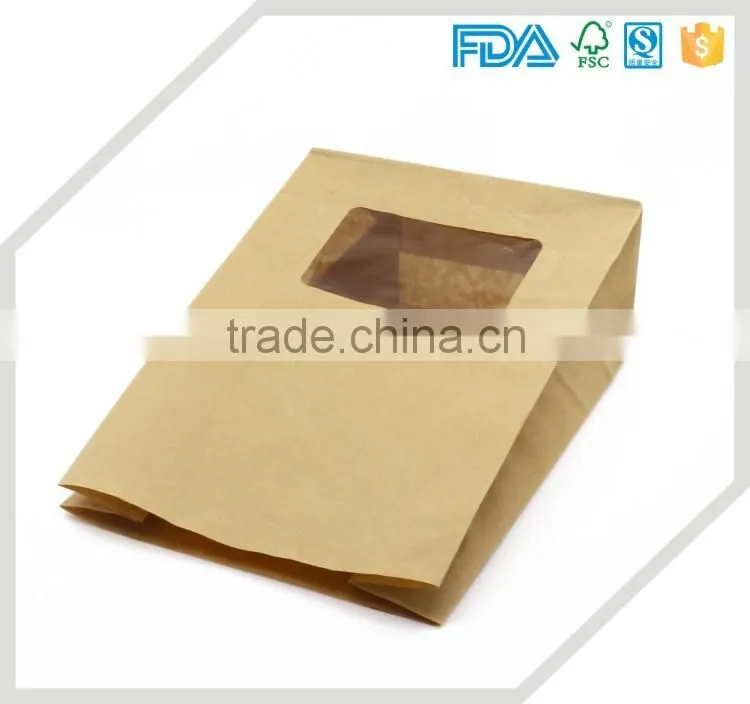 regular fast food pape bag brown kraft paper bag with clear window