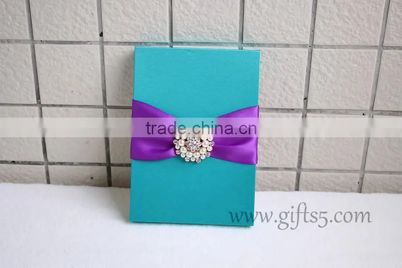 Elegant navy blue wedding invitation boxes
