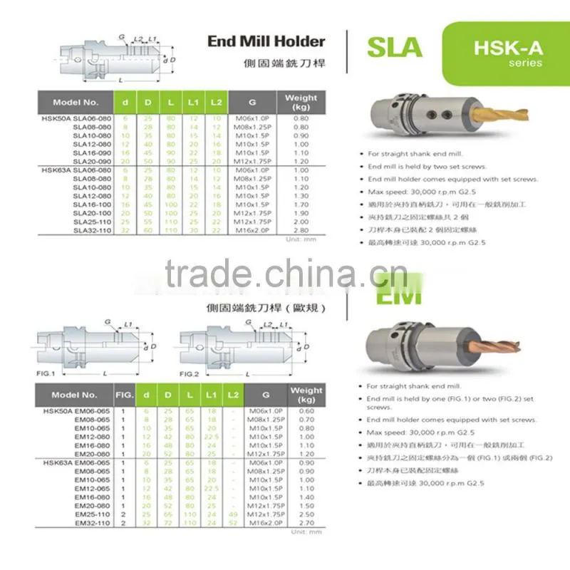 HSK-SLN cutter bar handle HSK63A-SLA16-90