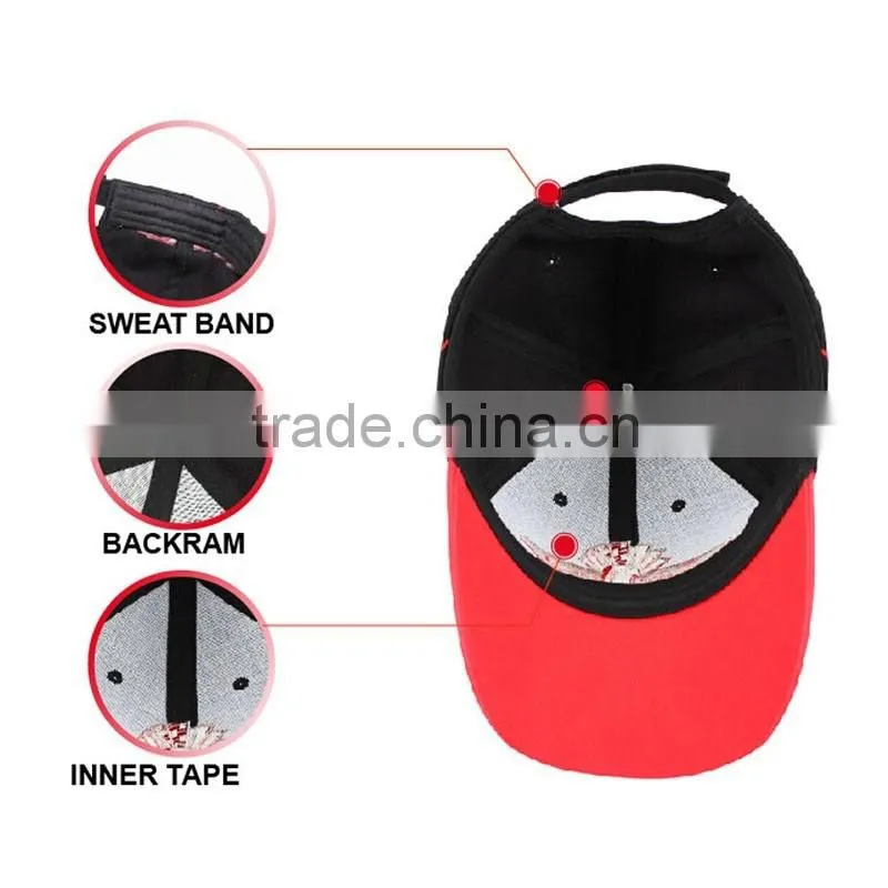 High quality twill cotton custom embroidery promotional 6 panel baseball cap wholesale