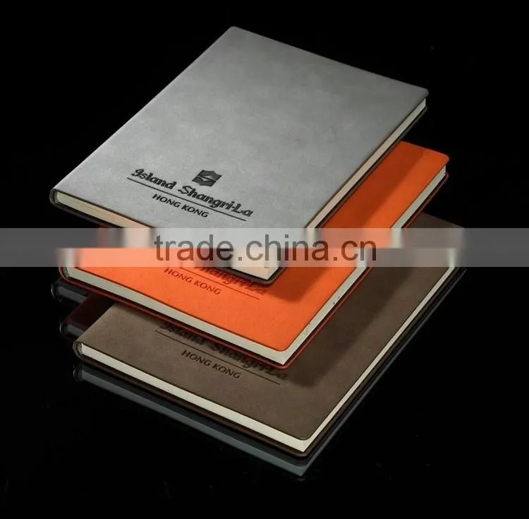 Cutom made embossed business PU cover leather note book