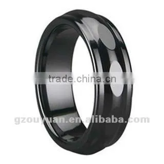 Hot Sell Men and Women Black Ceramic Wedding Band Ring
