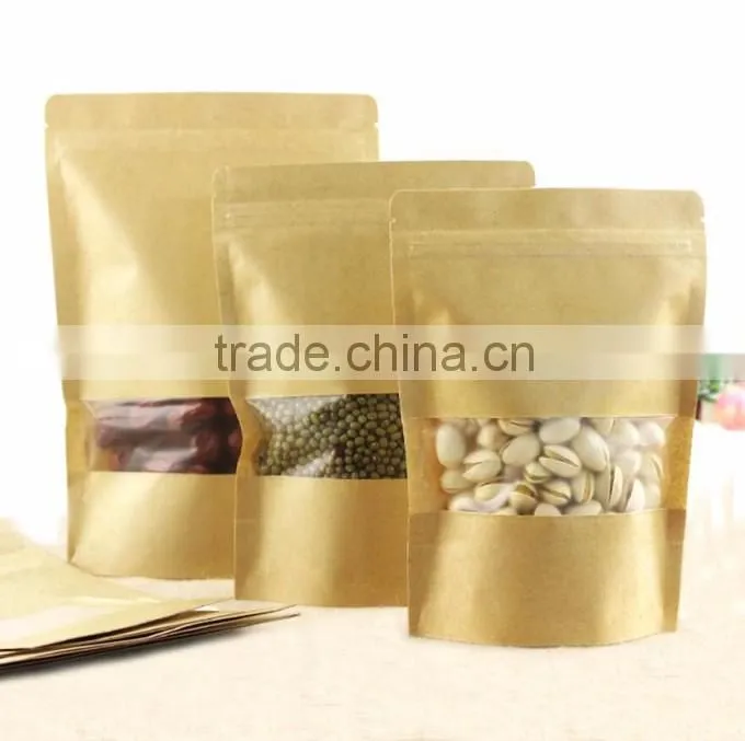 High Barrier Kraft Paper Stand up Zipper Coffee Pouch Bags with Aroma Degassing Valve