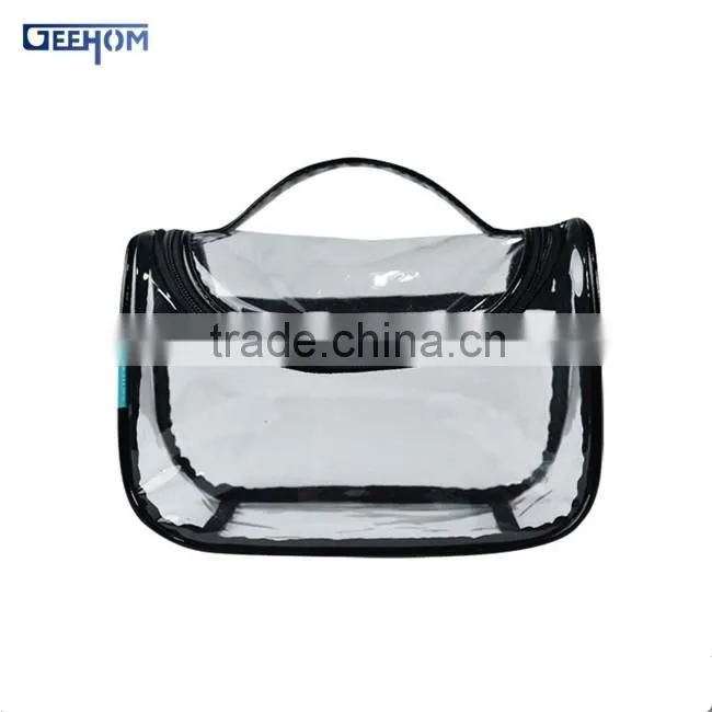 square shape clear pvc bag with handle