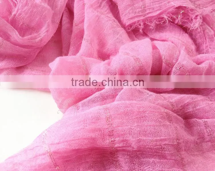 100%viscose pretty pink glittering neck scarf