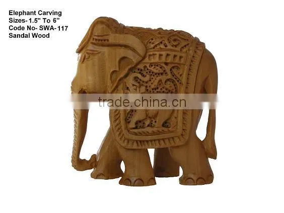 sandalwood elephant,carved indian elephant,sandalwood hathi