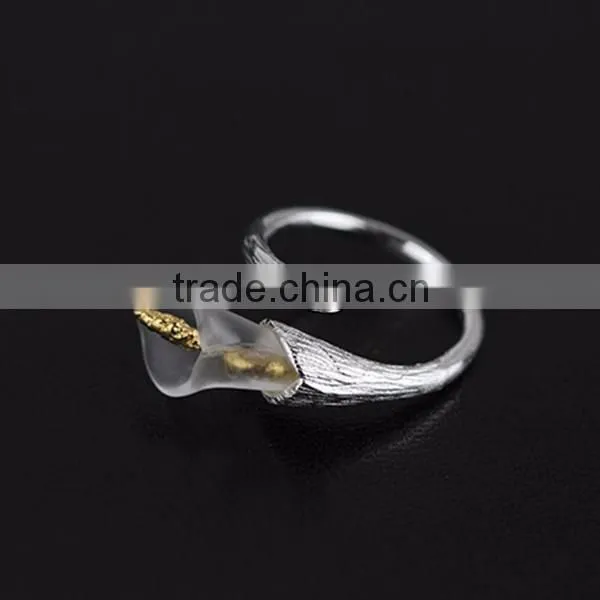 925 sterling silver piezoelectric crystal horse shoe louts ring adjustable ring jewelry supplise 6260557
