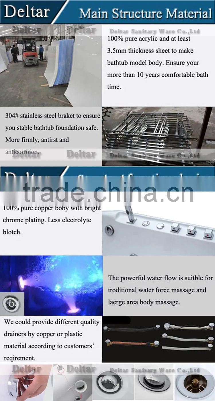 underwater massage bathtub/cheap fiber glass massage bathtub